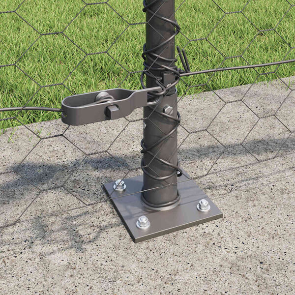 vidaXL Gjerdep&aring;le Gr&aring; 50 x 0,4 m (50 mm nett) St&aring;l og PVC