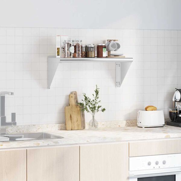 vidaXL Vegghylle 75x30x31 cm s&oslash;lv rustfritt st&aring;l