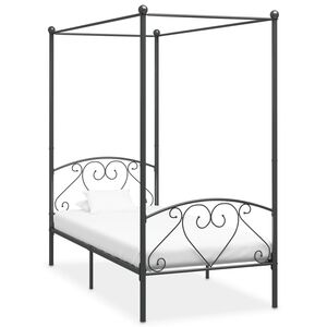 vidaXL Himmelsengeramme gr&aring; metall 100x200 cm