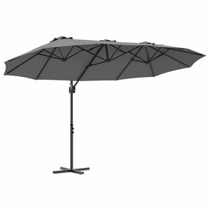 vidaXL Parasoll Antrasitt 372 x 198 x 243 cm Polyester og aluminium
