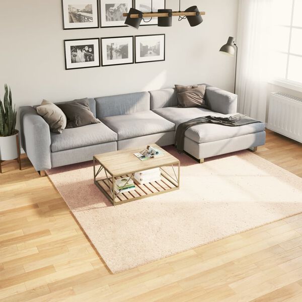 vidaXL Teppe HUARTE kort luv mykt og vaskbart beige 240x240 cm