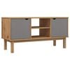 vidaXL TV-benk OTTA brun og gr&aring; 113,5x43x57 cm heltre furu
