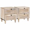 vidaXL Nattbordskap 2 pcs Beige 40 x 33 x 46 cm Massivt akasietre
