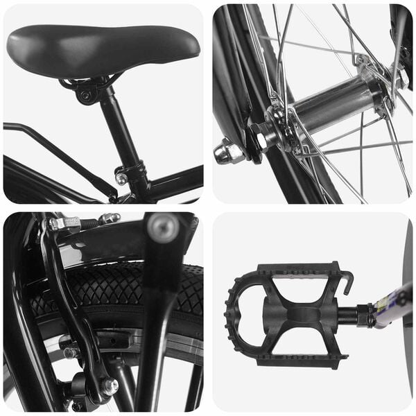 vidaXL Barnesykkel 18 Tommer for 5-7 &aring;r gammel Svart