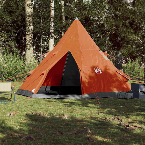 vidaXL Campingtelt tipi 4 personer oransje vanntett