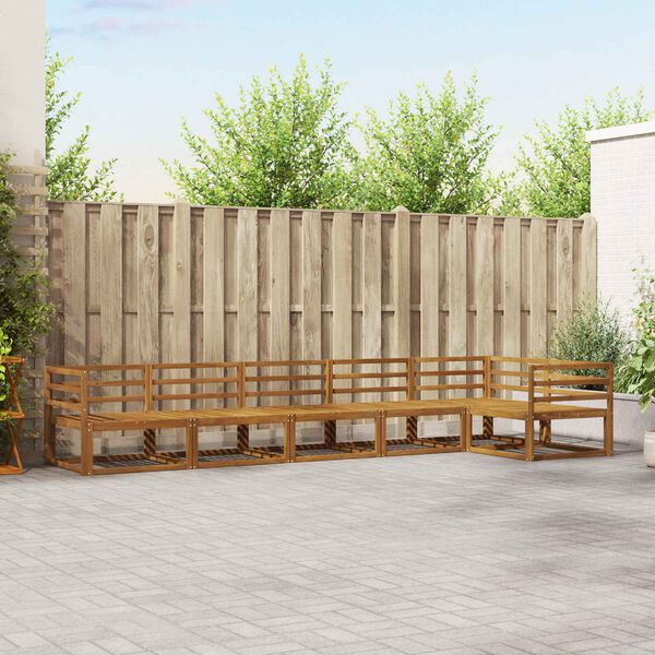 vidaXL Utend&oslash;rs sofa-sett 6 pcs Naturlig Solid akasietre