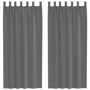 vidaXL Voilegardiner med hemper 2 stk m&oslash;rkegr&aring; 140x225 cm