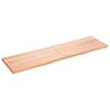 vidaXL Vegghylle lysebrun 120x50x(2-4) cm behandlet heltre eik