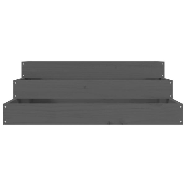 vidaXL Plantekasse grå 78x78x27 cm heltre furu