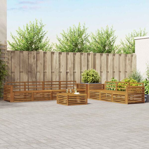 vidaXL Utend&oslash;rs sofa-sett 8 pcs Naturlig Solid akasietre