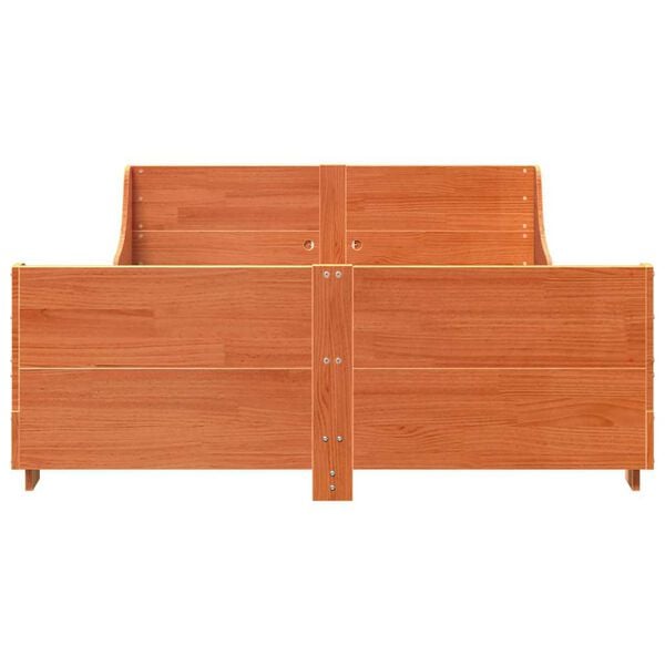 vidaXL Sengeramme uten madrass voksbrun 120x200 cm heltre furu