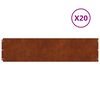 vidaXL Gjerdekant 20 pcs 25 x 103 cm Cortenst&aring;l Rusten