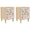 vidaXL Nattbordskap MAINZ 2 stk. Sonoma eik 36 x 33 x 50 cm