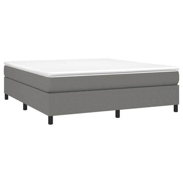 vidaXL Boxspring-sengeramme m&oslash;rkegr&aring; 180x200 cm Super King stoff