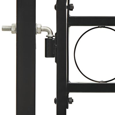 vidaXL Hageport med dobbel dør og buet topp stål 400x200 cm svart