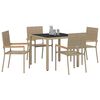vidaXL Hage Spisegruppe 5 pcs Beige polyrotting