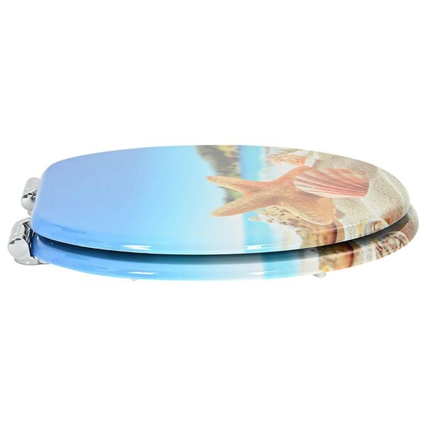 vidaXL Toalettsete 2 pcs Hav musling 44 x 38 cm MDF-plater