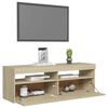 vidaXL TV-benk med LED-lys sonoma eik 120x35x40 cm