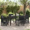 vidaXL Hage Spisegruppe 5 pcs Svart Poly rattan