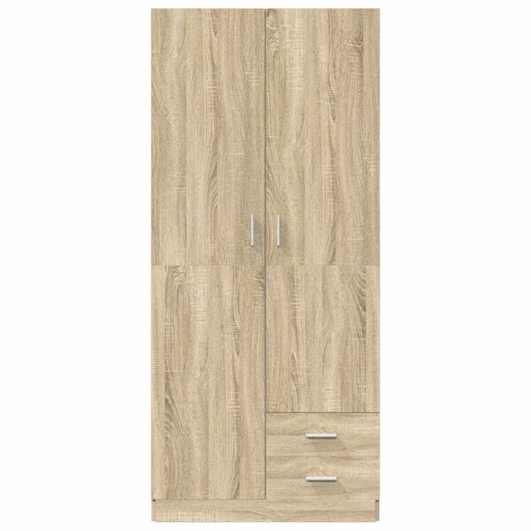 vidaXL Garderobe sonoma eik 80x52x180 cm konstruert tre