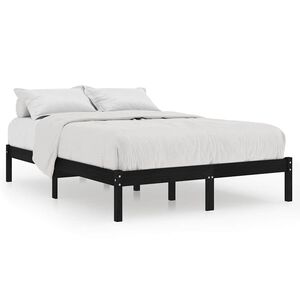 vidaXL Sengeramme svart heltre 150x200 cm King Size