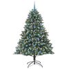 vidaXL Kunstig juletre med 300 LED gr&oslash;nn 210 cm PVC og plast og st&aring;l