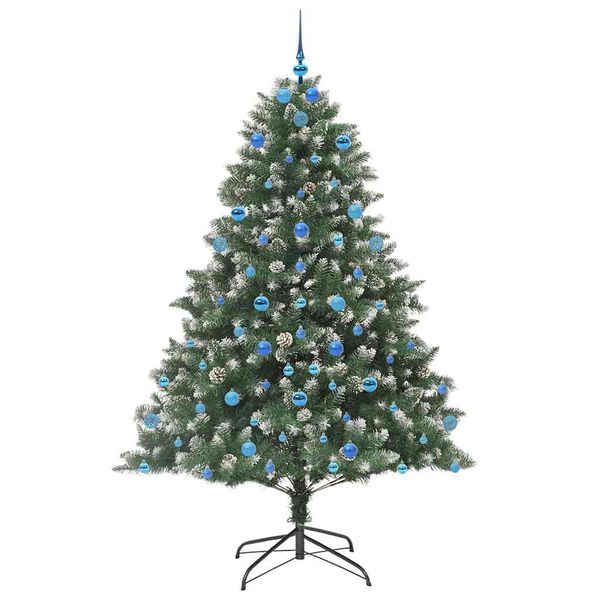 vidaXL Kunstig juletre med 300 LED gr&oslash;nn 210 cm PVC og plast og st&aring;l