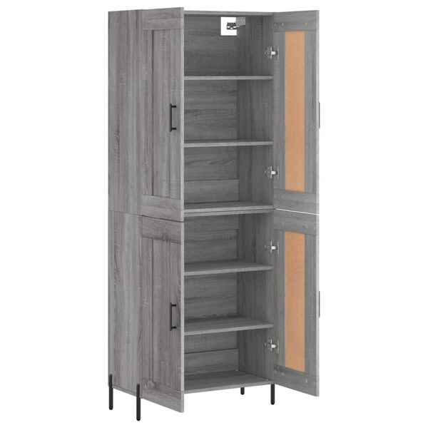 vidaXL Highboard gr&aring; sonoma 69,5x34x180 cm konstruert tre