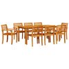 vidaXL Hage Spisegruppe 9 stk. Brun Solid akasietre