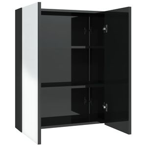 vidaXL Speilskap til bad 60x15x75 cm MDF skinnende svart