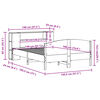 vidaXL Seng med bokhylle uten madrass voksbrun 140x190 cm heltre furu