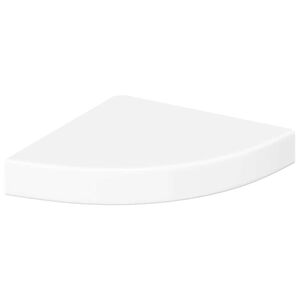 vidaXL Flytende hj&oslash;rnehylle h&oslash;yglans hvit 25x25x3,8 cm MDF