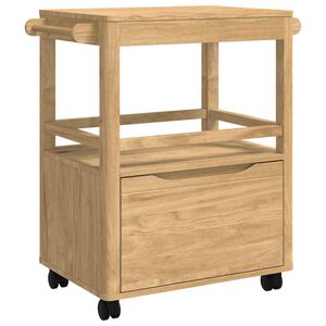 vidaXL Kj&oslash;kkenvogn FLORO Vokset Brun 72,5 x 45 x 80 cm Massiv furu