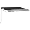 vidaXL Manuell uttrekkbar markise med LED 450x300 cm antrasitt