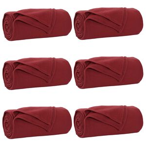 vidaXL Kastepledd 6 stk. Bordeaux R&oslash;d 270 x 240 cm 5.08 kg Fleece