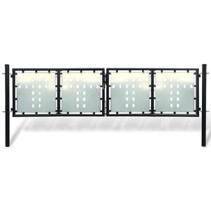 vidaXL Svart gjerdeport med &eacute;n d&oslash;r 300x75 cm