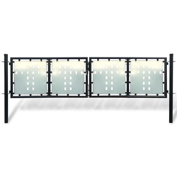 vidaXL Svart gjerdeport med én dør 300x75 cm