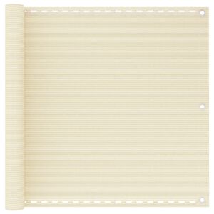 vidaXL Balkongskjerm kremhvit 90x600 cm HDPE