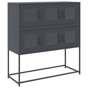 vidaXL Skjenk antrasitt 100,5x39x107 cm kaldvalset st&aring;l