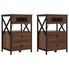 vidaXL Nattbordskap 2 pcs Brun Eik 40 x 31 x 60 cm Konstruert tre
