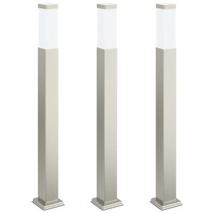 vidaXL Pullertlamper 3 stk 80 cm rustfritt st&aring;l IP44