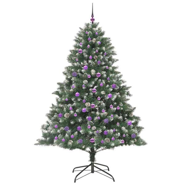 vidaXL Kunstig juletre grønn 140 x 140 x 210 cm PVC og plast og stål