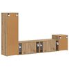 vidaXL TV-benksett Veggmontert 4 pcs Artisan Eik Konstruert tre