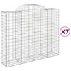 vidaXL Gabionkurver buede 7 stk 200x50x160/180 cm galvanisert jern
