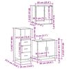 vidaXL Baderomsskapsett 3 deler svart konstruert tre