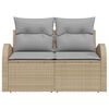 vidaXL Hagemøbelsofa Beige 124 x 62 x 69cm polyrotting
