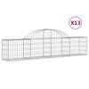 vidaXL Gabionkurver buede 13 stk 200x30x40/60 cm galvanisert jern