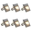 vidaXL Utend&oslash;rs LED-vegglamper 6 stk 2 W s&oslash;lv firkantet