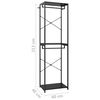 vidaXL Garderobe svart 60x40x213 cm metall og sponplate