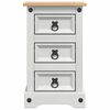 vidaXL Nattbord med skuff Corona Hvit 35 x 32,5 x 58 cm Massiv furu
